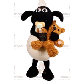 Baby schaap BIGGYMONKEY™ mascottekostuum met accessoires -