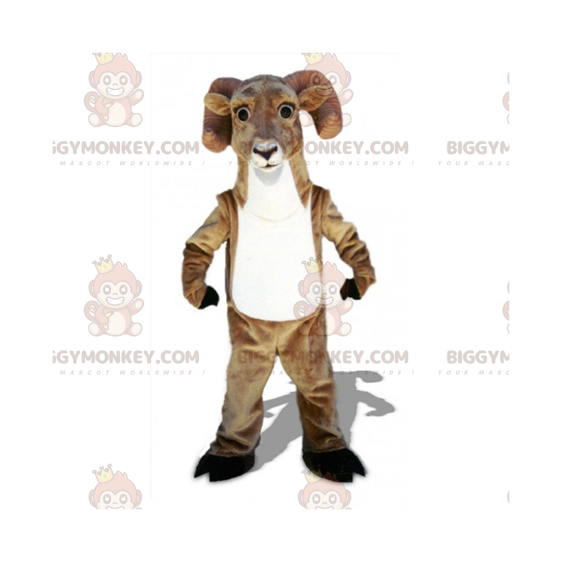 Costume de mascotte BIGGYMONKEY™ de bélier au ventre blanc -