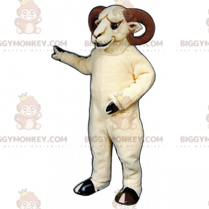 Costume de mascotte BIGGYMONKEY™ de bélier blanc -