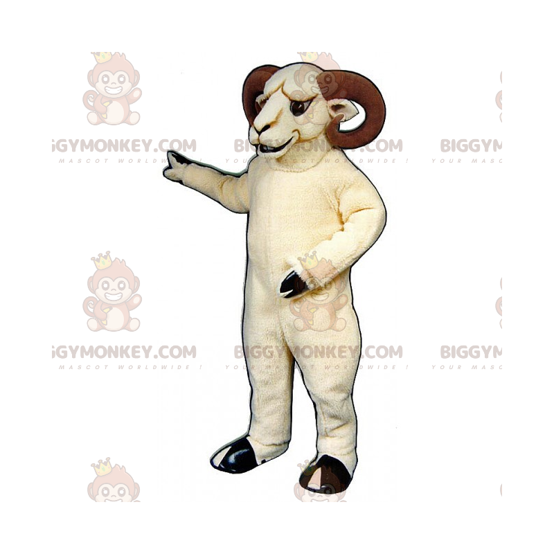 Costume de mascotte BIGGYMONKEY™ de bélier blanc -