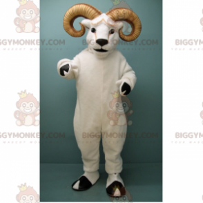 Big Horned White Ram BIGGYMONKEY™ maskotkostume -