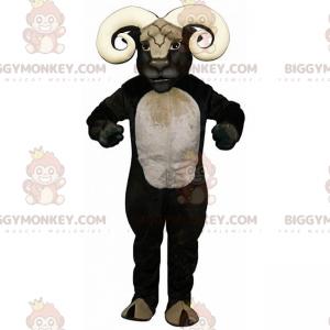 Costume de mascotte BIGGYMONKEY™ de bélier noir et blanc -