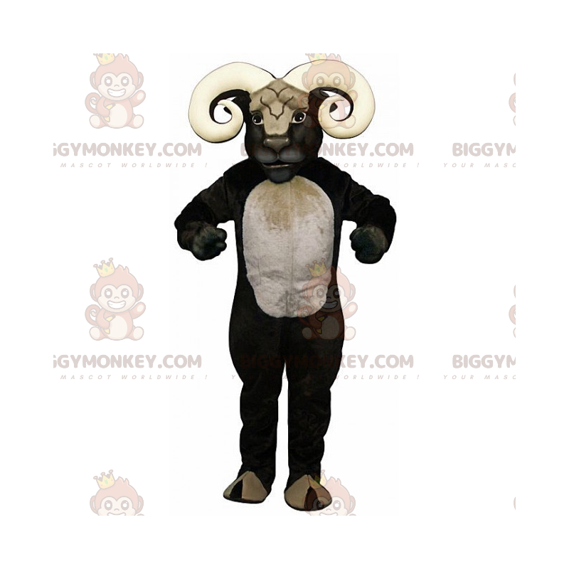 Black and White Ram BIGGYMONKEY™ Mascot Costume -