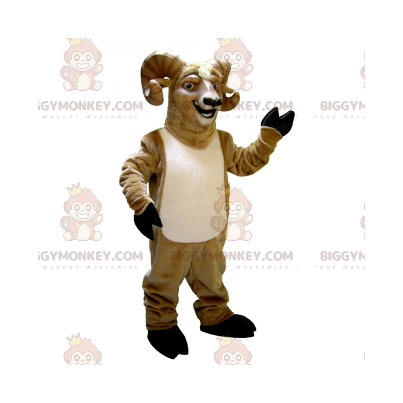 Disfraz de mascota de carnero sonriente BIGGYMONKEY™ -