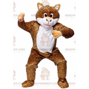 BIGGYMONKEY™ Costume mascotte gatto soriano arancione nero