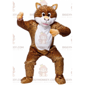 BIGGYMONKEY™ White Black Orange Tabby Cat Mascot Costume -