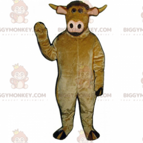 Disfraz de mascota BIGGYMONKEY™ de buey con nariz rosada -