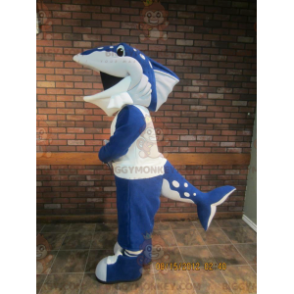 Traje de mascote de golfinho-orca azul BIGGYMONKEY™ –