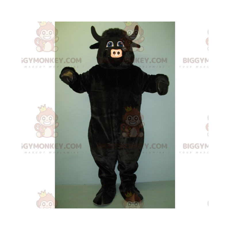 Schwarzer Ochse BIGGYMONKEY™ Maskottchen Kostüm -