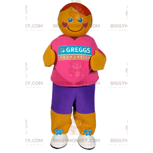 Costume de mascotte BIGGYMONKEY™ de bonhomme avec les joues en