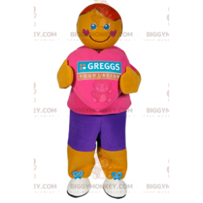 Costume de mascotte BIGGYMONKEY™ de bonhomme avec les joues en