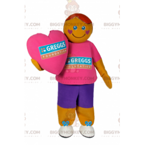 Costume da mascotte Heart Cheek Man BIGGYMONKEY™ -