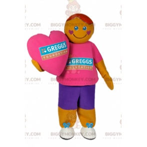 Costume de mascotte BIGGYMONKEY™ de bonhomme avec les joues en