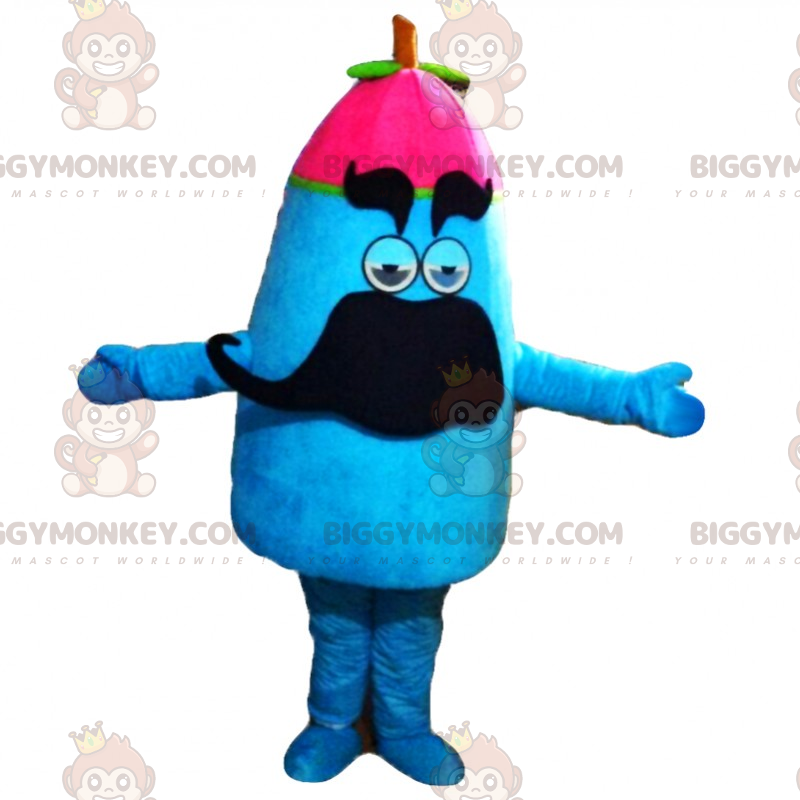 Snögubbe med mustasch BIGGYMONKEY™ maskotdräkt - BiggyMonkey