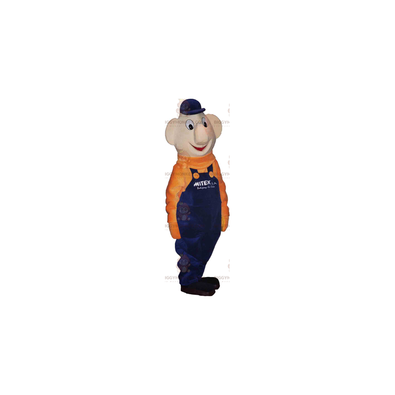 Costume de mascotte BIGGYMONKEY™ de bonhomme avec salopette