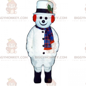 Fantasia de mascote de boneco de neve BIGGYMONKEY™ com chapéu