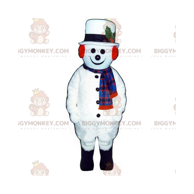 Snowman BIGGYMONKEY™ Mascot Costume with White Hat –