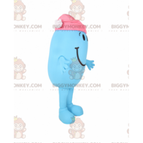 BIGGYMONKEY™ Glimlachend Sneeuwman-mascottekostuum met roze