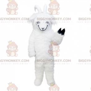Costume de mascotte BIGGYMONKEY™ de bouc blanc avec une patte