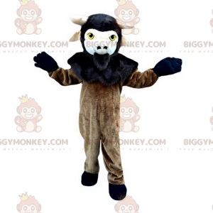 Fantasia de mascote de cabra preta e marrom BIGGYMONKEY™ –