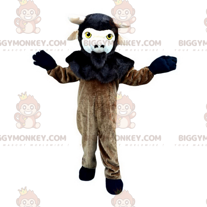 Costume de mascotte BIGGYMONKEY™ de bouc noir et marron -