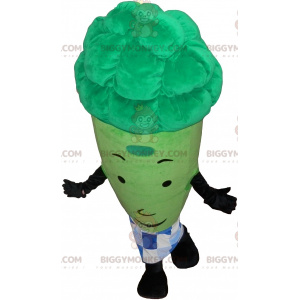 Broccoli BIGGYMONKEY™ maskotkostume med plaidforklæde -
