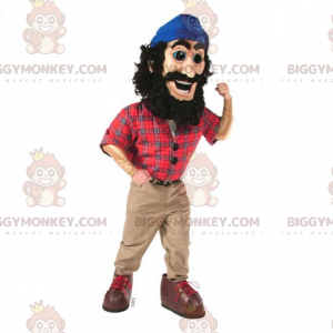 Camisa xadrez de lenhador BIGGYMONKEY™ Traje de mascote –