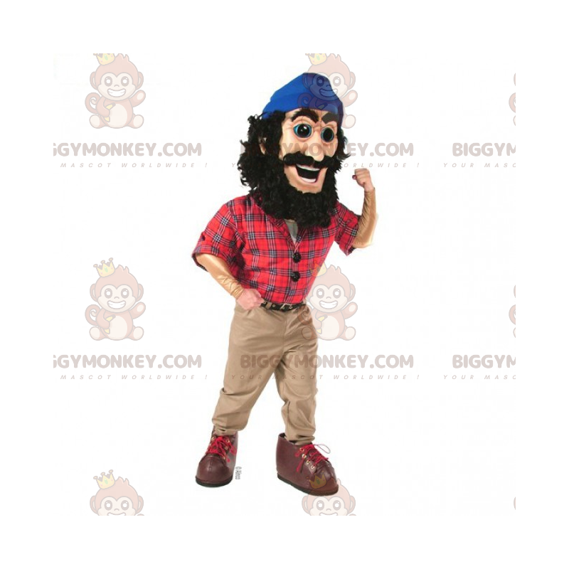 Costume de mascotte BIGGYMONKEY™ de bucheron en chemise a