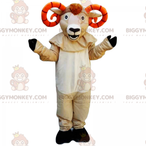 Costume da mascotte Buffalo BIGGYMONKEY™ con corna arancioni -