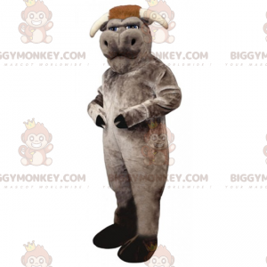 Disfraz de mascota BIGGYMONKEY™ de búfalo gris - Biggymonkey.com