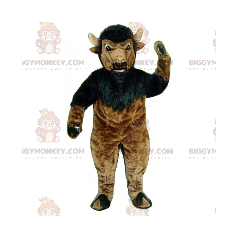 Zwart en bruin Buffalo BIGGYMONKEY™ mascottekostuum -