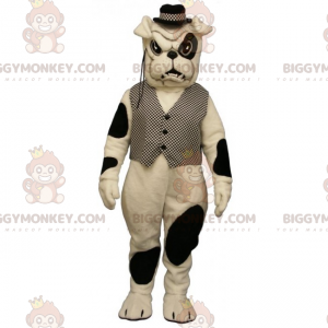 BIGGYMONKEY™ Geflecktes Bulldoggen-Maskottchen-Kostüm mit Jacke