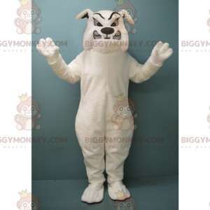 Costume de mascotte BIGGYMONKEY™ de bulldog blanc enragé -