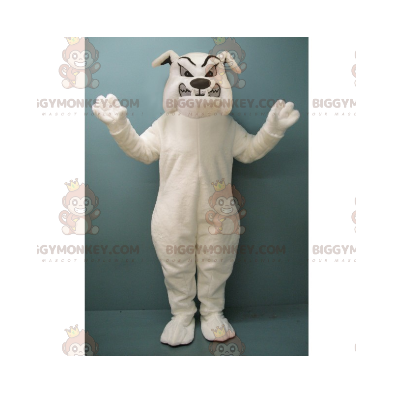 Costume de mascotte BIGGYMONKEY™ de bulldog blanc enragé -