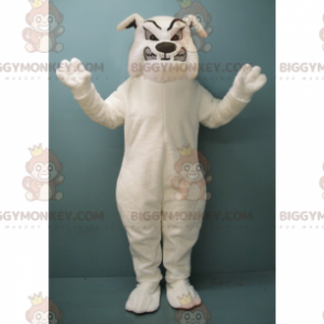 Rabid vit bulldogg BIGGYMONKEY™ maskotdräkt - BiggyMonkey maskot