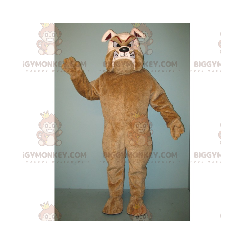 BIGGYMONKEY™ Brown and Tan Rabid Bulldog maskottiasu -