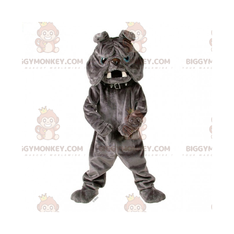 BIGGYMONKEY™ grå bulldoggmaskotdräkt med krage - BiggyMonkey