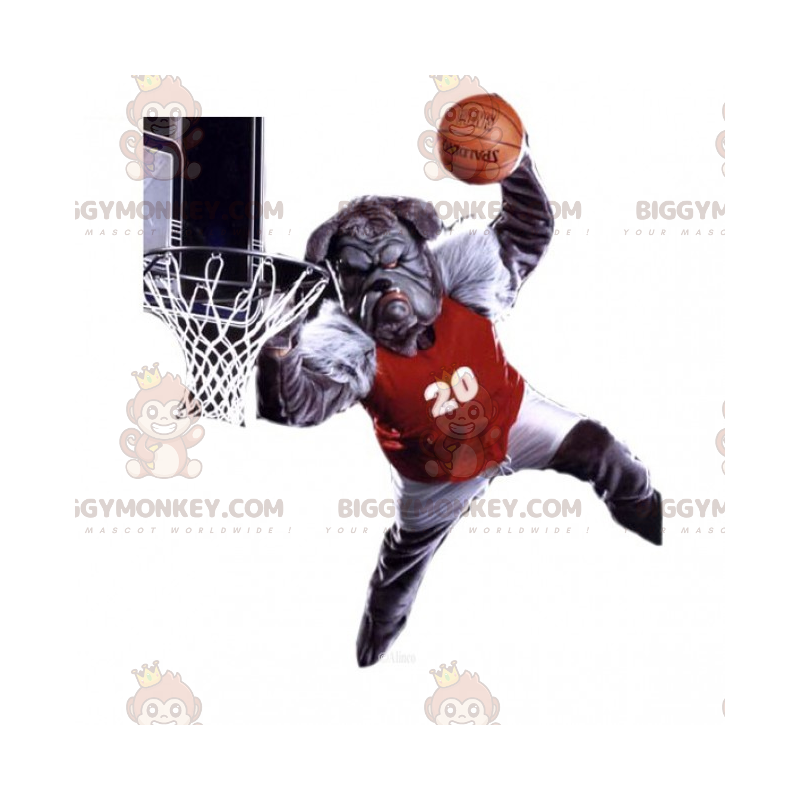 Costume de mascotte BIGGYMONKEY™ de bulldog joueur de basket -