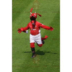 Κοστούμι μασκότ Red Dragon BIGGYMONKEY™ με αθλητικά ρούχα -