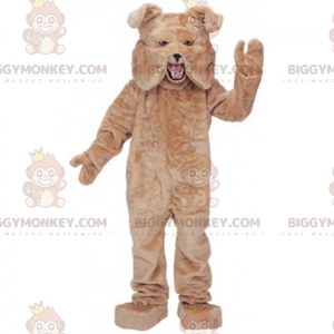 Costume mascotte BIGGYMONKEY™ Bulldog marrone molto allegro -