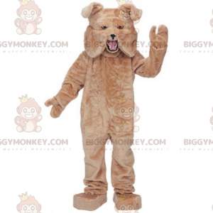 Traje de mascote de buldogue marrom muito alegre BIGGYMONKEY™ –