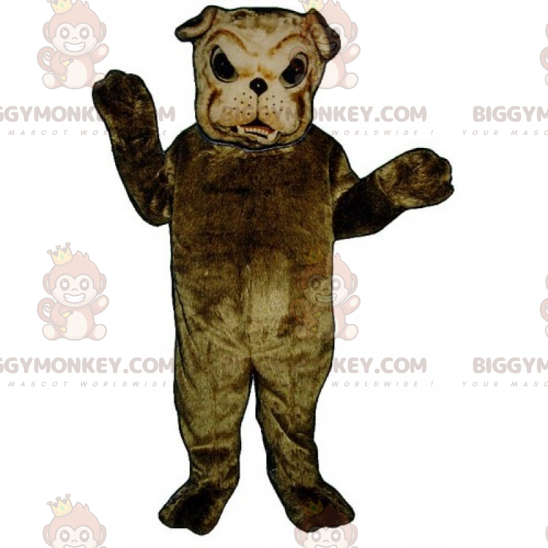 Bruin zachtbont Bulldog BIGGYMONKEY™ mascottekostuum -