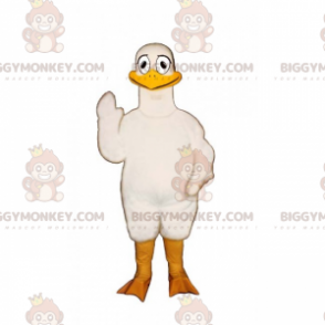 Costume da mascotte BIGGYMONKEY™ da anatra bianca sorridente -