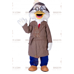 Disfraz de mascota de pato BIGGYMONKEY™ con atuendo de profesor