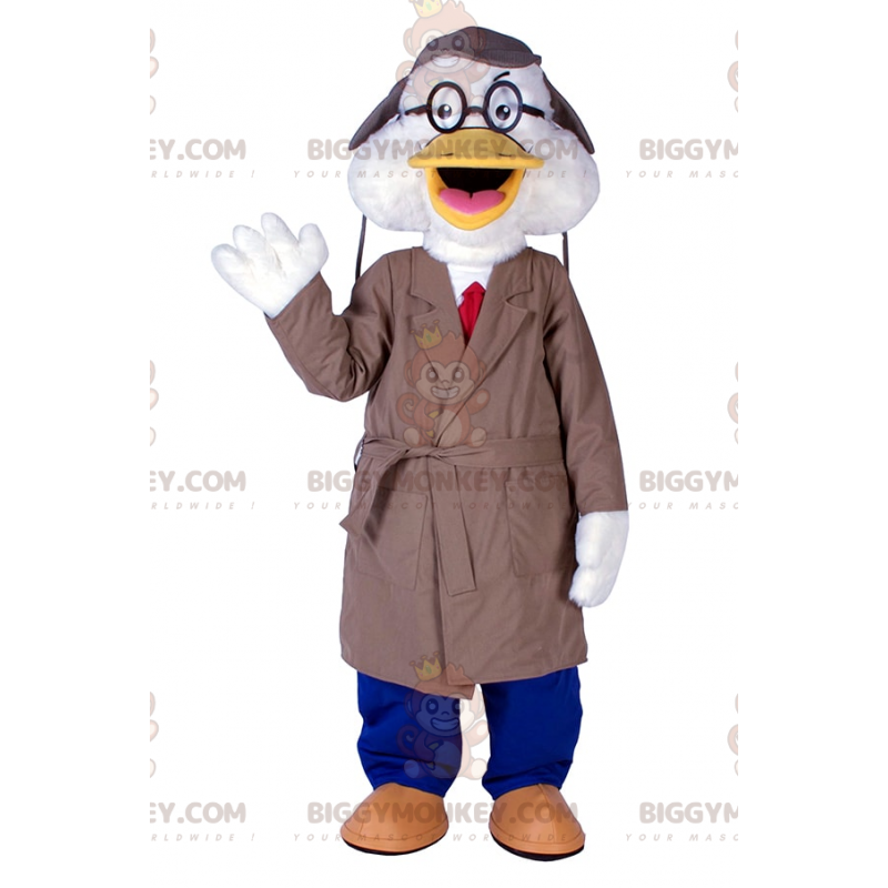 Enten-BIGGYMONKEY™-Maskottchen-Kostüm im Lehrer-Outfit -
