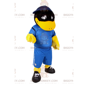 Costume de mascotte BIGGYMONKEY™ de canard noire en tenue de