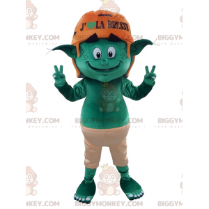 Groene kabouter Elf BIGGYMONKEY™ mascottekostuum -