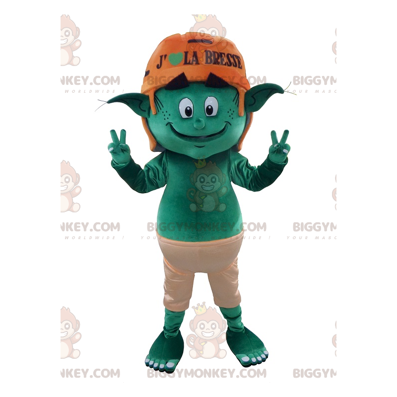 Costume mascotte elfo folletto verde BIGGYMONKEY™ -