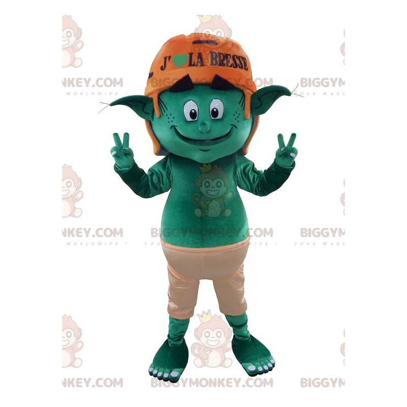 Green Leprechaun Elf BIGGYMONKEY™ maskotkostume -