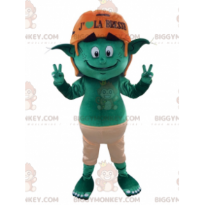 Costume de mascotte BIGGYMONKEY™ d'elfe de lutin vert -